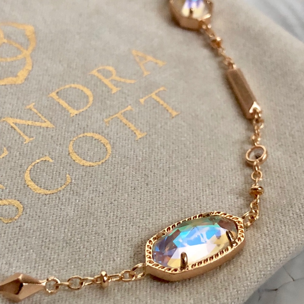 New Kendra Scott Rose Gold Dichroic Glass Maddie